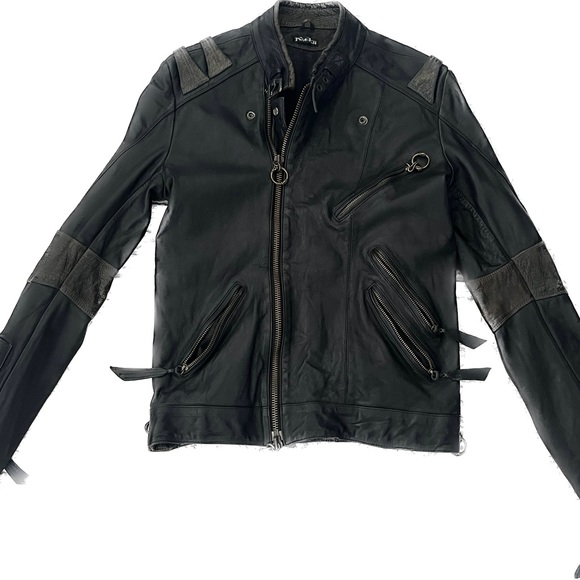 KMRii ケムリ coated leather jacket KMRii Leather Riders Jacket Beautiful design and | Depop